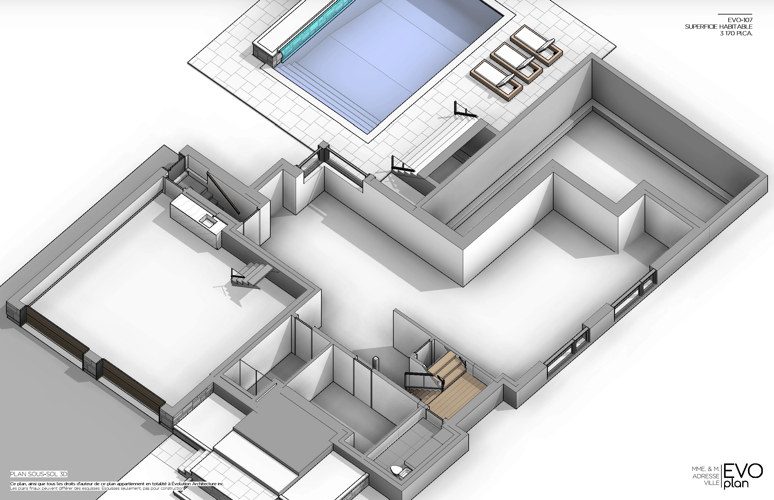 EVO-107 - PLAN SOUS-SOL 3D