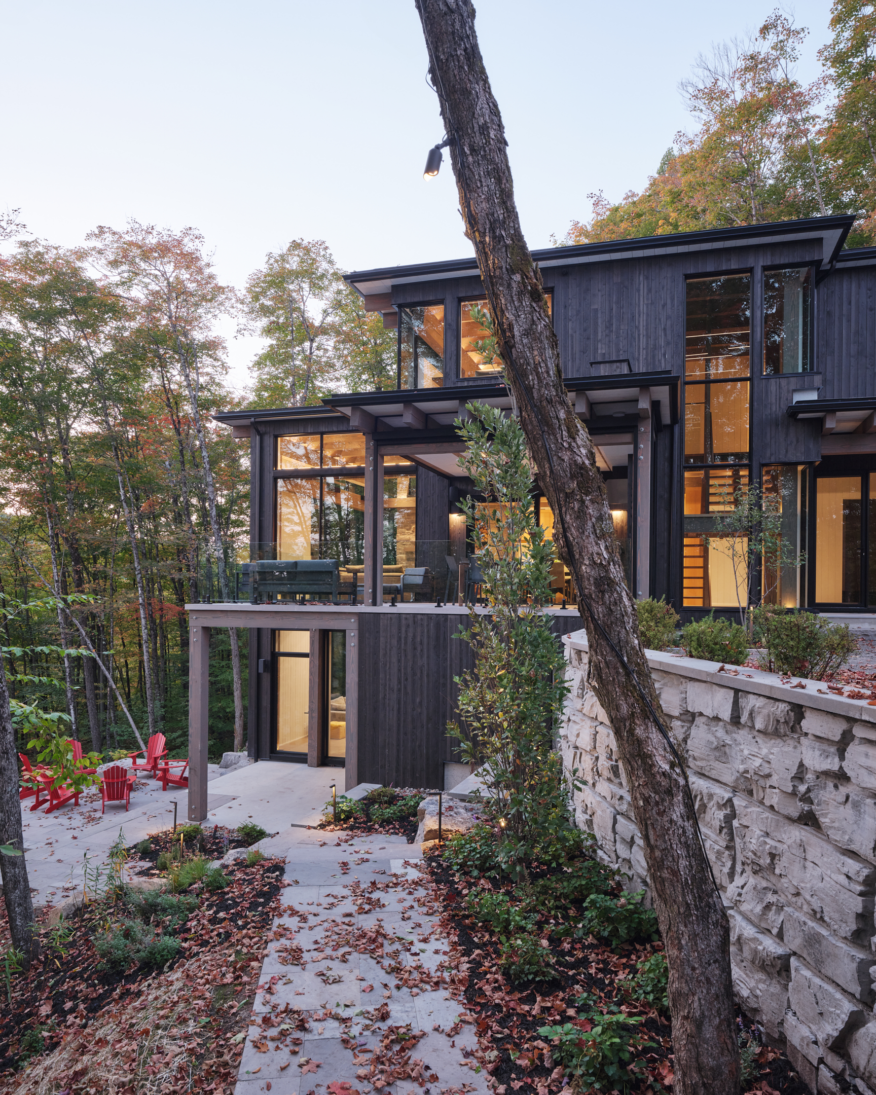 Chalet Rimling Mont-Tremblant -  Poutres et poteaux 